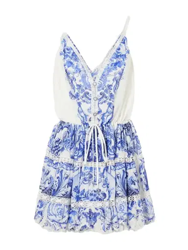 Camilla Printed Embroidered Cotton And Silk-blend Mini Dress | Thumbnail 1