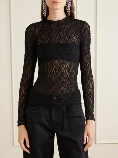 Isabel Marant Brany Scalloped Stretch-lace T-shirt | Thumbnail 3 Isabel Marant Brany Scalloped Stretch-lace T-shirt | Thumbnail 3