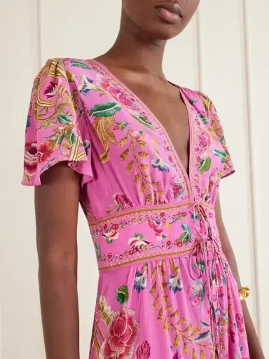 Camilla Embroidered Printed Silk Maxi Dress | Thumbnail 4 Camilla Embroidered Printed Silk Maxi Dress | Thumbnail 4
