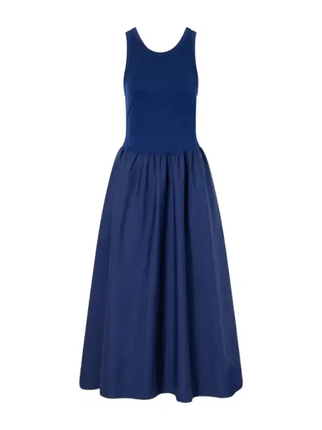 Polo Ralph Lauren Sleeveless Ponte And Poplin Midi Dress