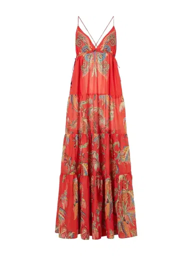 Etro Ruffled Printed Cotton Maxi Dress | Thumbnail 1 Etro Ruffled Printed Cotton Maxi Dress | Thumbnail 1