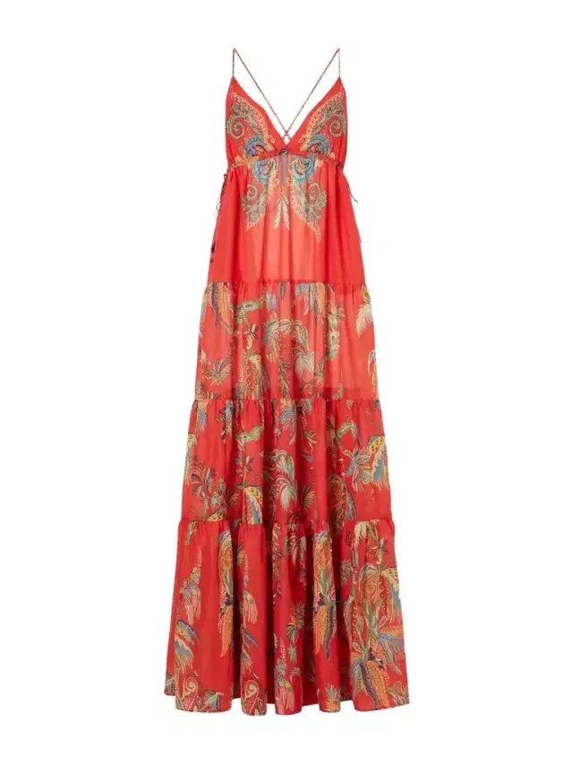 Etro Ruffled Printed Cotton Maxi Dress