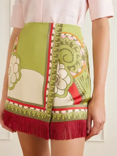 La DoubleJ Foulard Fringed Silk-twill Mini Skirt | Thumbnail 5 La DoubleJ Foulard Fringed Silk-twill Mini Skirt | Thumbnail 5