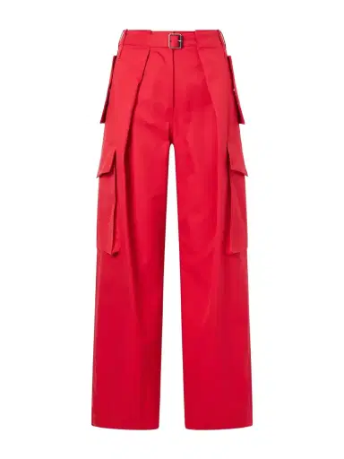 Loewe Belted Pleated Cotton And Silk-blend-gabardine Cargo Pants | Thumbnail 1 Loewe Belted Pleated Cotton And Silk-blend-gabardine Cargo Pants | Thumbnail 1