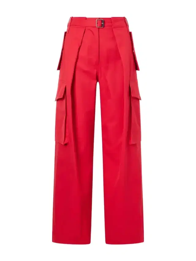 Loewe Belted Pleated Cotton And Silk-blend Gabardine Cargo Pants