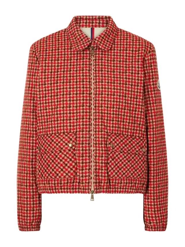 Moncler Lanset Logo-appliquéd Checked Cotton Down Jacket