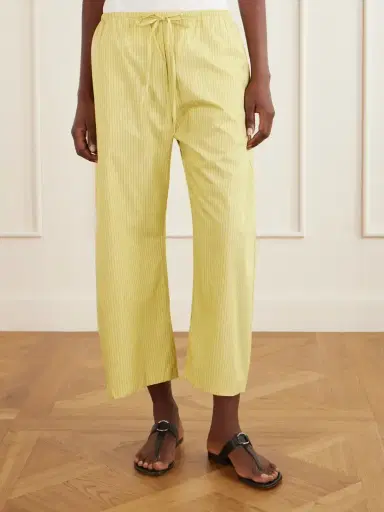 LESET Yoshi Striped Cotton And Lyocell-blend Wide-leg Pants | Thumbnail 3