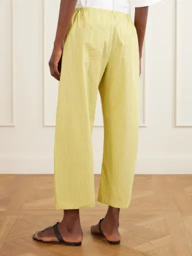 LESET Yoshi Striped Cotton And Lyocell-blend Wide-leg Pants | Thumbnail 4