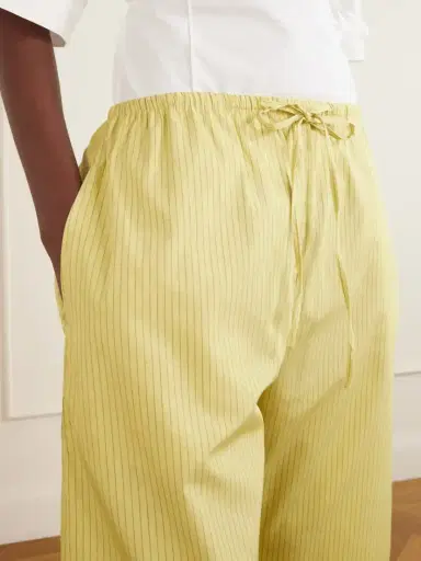 LESET Yoshi Striped Cotton And Lyocell-blend Wide-leg Pants | Thumbnail 5