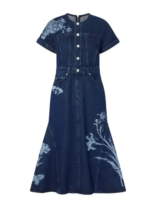 Erdem Floral-print Denim Midi Dress