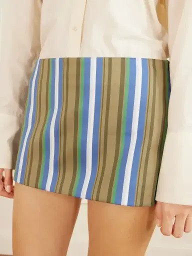 The Frankie Shop Hera Striped Cotton-poplin Mini Skirt | Thumbnail 5