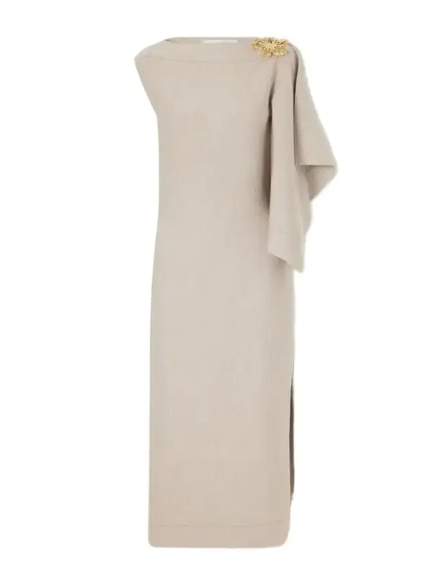Draped Wool-blend Knitted Midi Dress