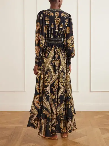 Camilla Embroidered Printed Silk-crepe Maxi Dress | Thumbnail 3 Camilla Embroidered Printed Silk-crepe Maxi Dress | Thumbnail 3