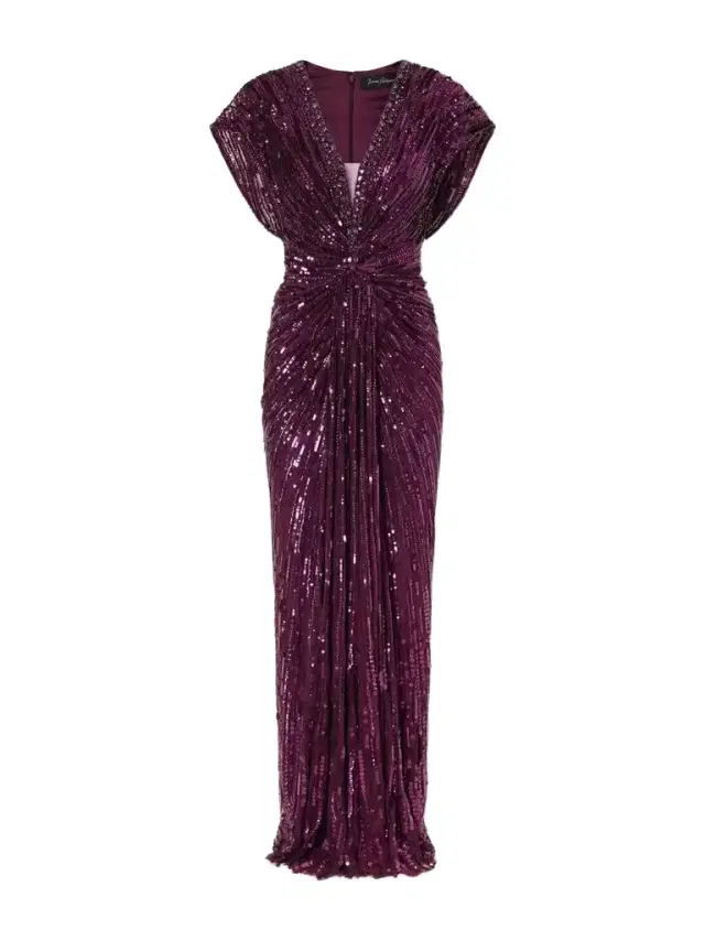 Jenny Packham Lacie Twisted Embellished Tulle Gown