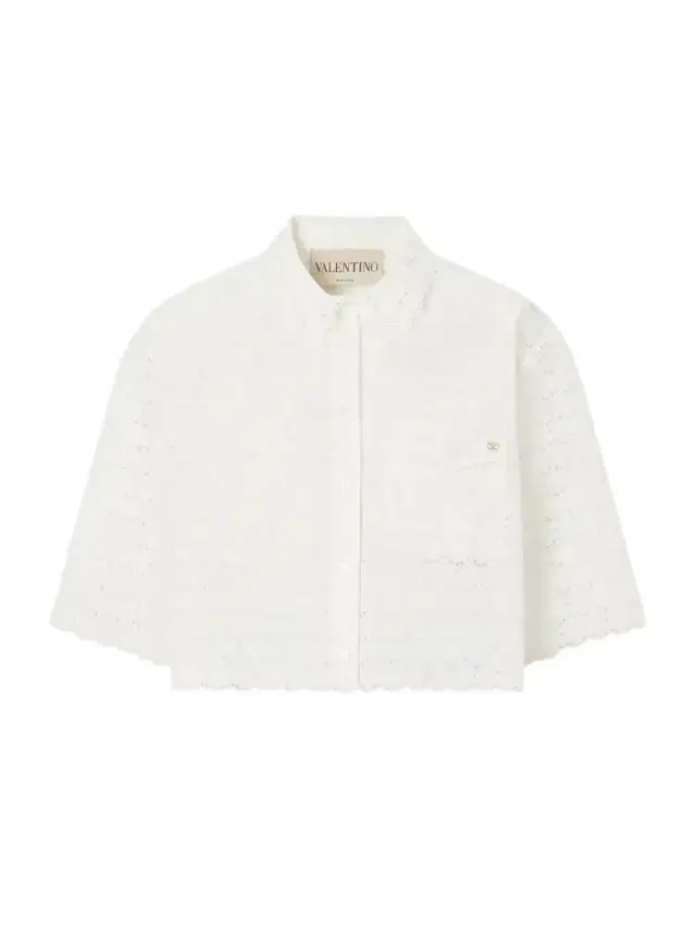 Valentino Garavani Mossi Logo-embellished Cropped Broderie Anglaise Cotton Blouse