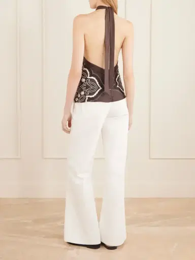 Nili Lotan Solal Printed Silk Halter Top | Thumbnail 4 Nili Lotan Solal Printed Silk Halter Top | Thumbnail 4