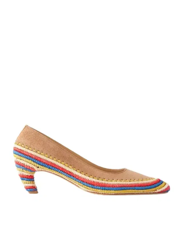 Gabriela Hearst Peggy 50 Crocheted Suede Pumps