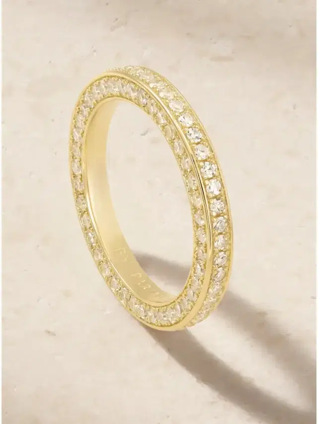 Triple 14-karat Recycled Gold Diamond Ring