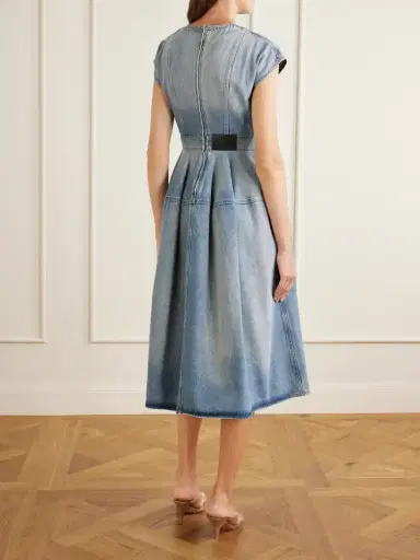 Erdem Floral-appliquéd Denim Midi Dress | Thumbnail 3