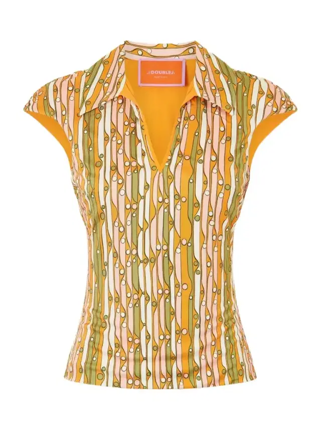 La DoubleJ Printed Stretch-jersey Top