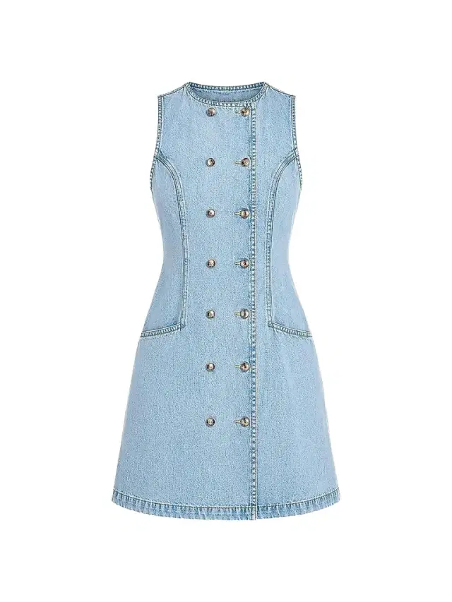 Retrofête Women's Hanna Double-Breasted Denim Mini Dress - Bleeker