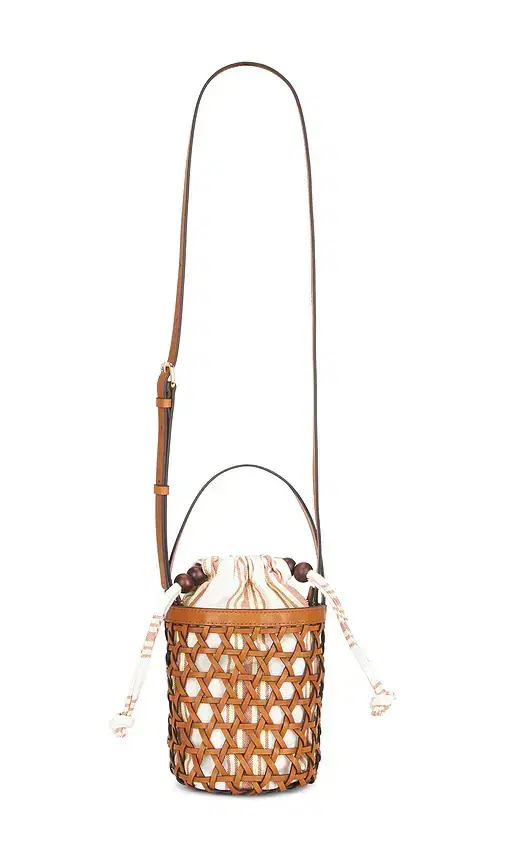 Loeffler Randall Laith Stripe Canvas & Beads Bucket Bag