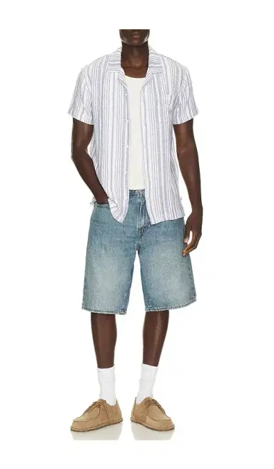 Vintage Summer Basket Weave Camp Shirt | Thumbnail 3