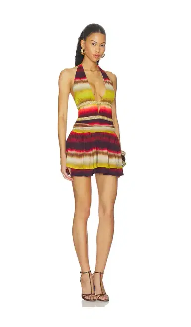 Runaway The Label Xylia Halter Low Plunge Mini Dress | Thumbnail 2
