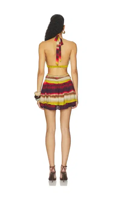Runaway The Label Xylia Halter Low Plunge Mini Dress | Thumbnail 3