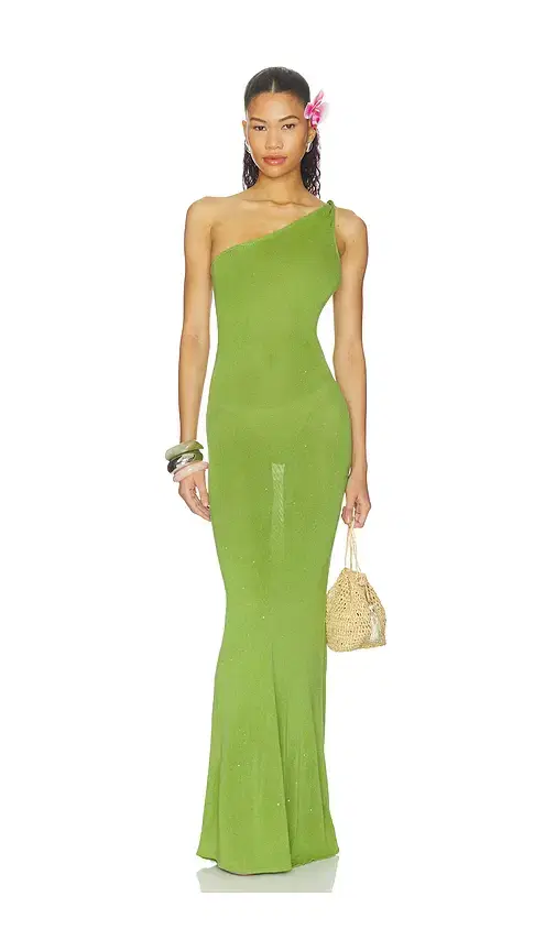 Runaway The Label Diana Asymmetric Neck Maxi Dress