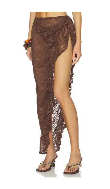 Runaway The Label Briana Wrap Wavy Hem Maxi Skirt | Thumbnail 3 Runaway The Label Briana Wrap Wavy Hem Maxi Skirt | Thumbnail 3