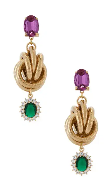 Anton Heunis Omega Clasp Knot & Charm Pendant Earrings | Thumbnail 1 Anton Heunis Omega Clasp Knot & Charm Pendant Earrings | Thumbnail 1