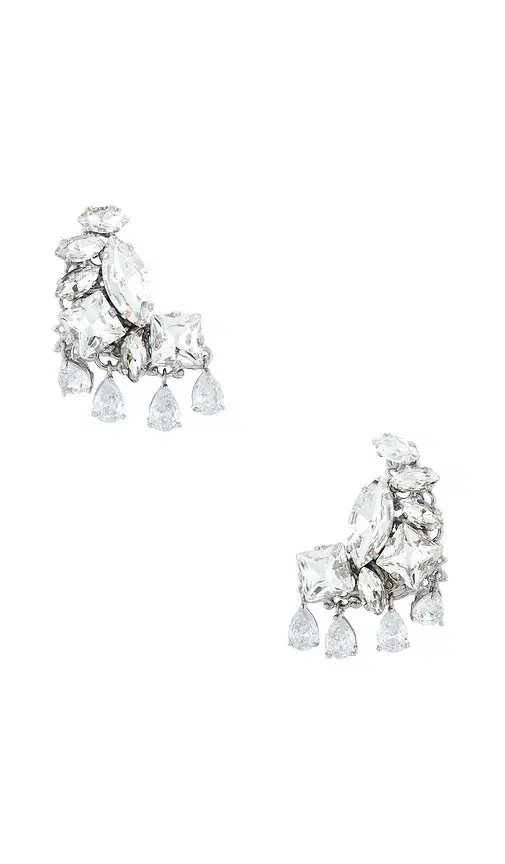 Anton Heunis Omega Clasp Pixel & Tears Pendant Earrings