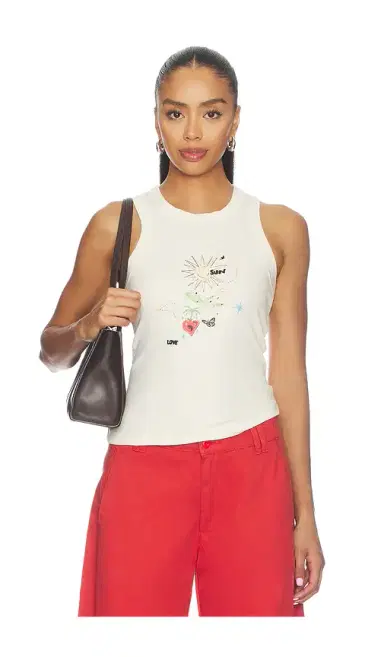 Never Fully Dressed Cream Celestial Rib Tank | Thumbnail 1