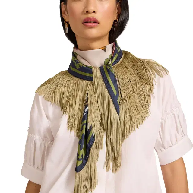 Reversible Fringe Carré Scarf