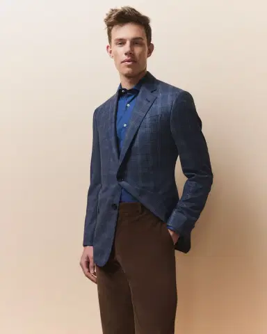 Giorgio Armani Men's Plaid Wool-Cashmere Sport Coat | Thumbnail 5 Giorgio Armani Men's Plaid Wool-Cashmere Sport Coat | Thumbnail 5