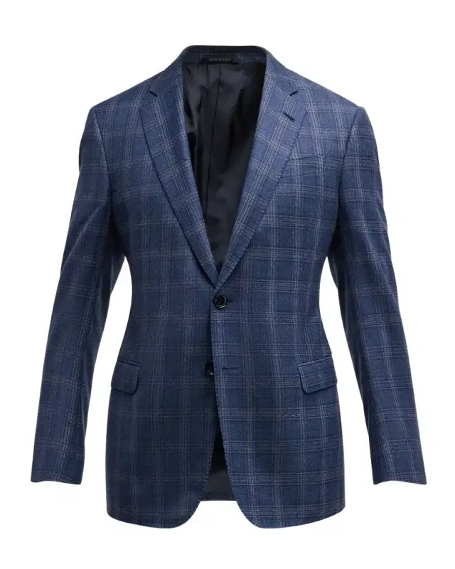 Giorgio Armani Men 's Plaid Wool-Cashmere Sport Coat