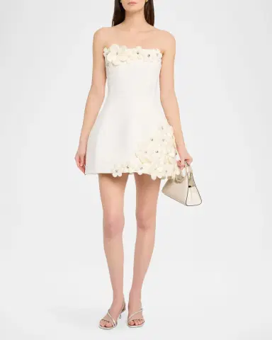 Bronx and Banco Estelle Strapless Floral Applique Mini Dress | Thumbnail 2 Bronx and Banco Estelle Strapless Floral Applique Mini Dress | Thumbnail 2