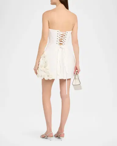 Bronx and Banco Estelle Strapless Floral Applique Mini Dress | Thumbnail 3 Bronx and Banco Estelle Strapless Floral Applique Mini Dress | Thumbnail 3