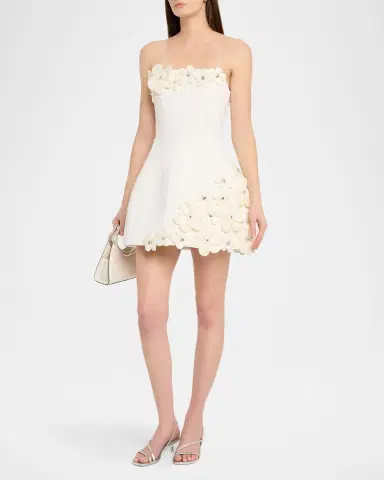 Bronx and Banco Estelle Strapless Floral Applique Mini Dress | Thumbnail 4 Bronx and Banco Estelle Strapless Floral Applique Mini Dress | Thumbnail 4