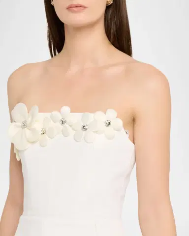 Bronx and Banco Estelle Strapless Floral Applique Mini Dress | Thumbnail 5 Bronx and Banco Estelle Strapless Floral Applique Mini Dress | Thumbnail 5