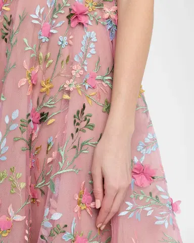 Bronx and Banco Saba Sleeveless Floral-Embroidered Midi Dress | Thumbnail 5