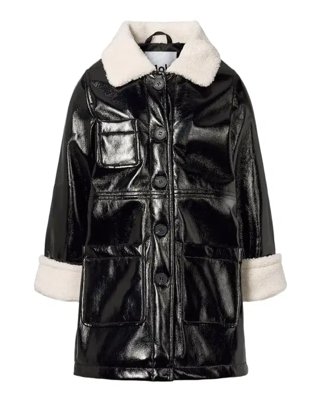 Molo Girl 's Hortencia Patent Faux Leather Jacket, Size 6