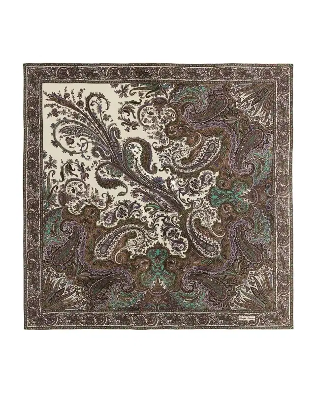 Ralph Lauren Collection Paisley Crepe de Chine Square Scarf