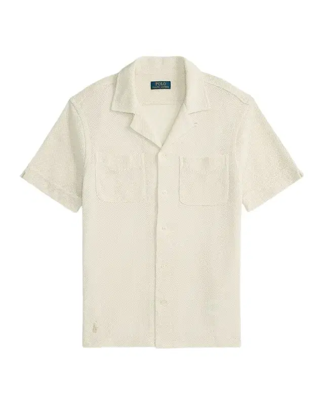 Polo Ralph Lauren Men 's Textured Pointelle Camp Shirt