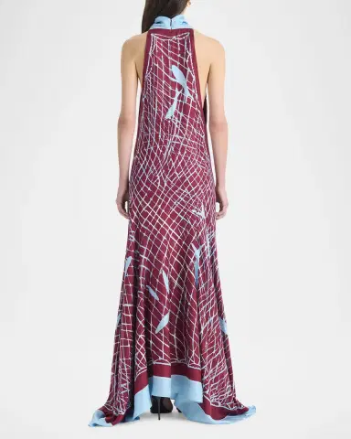 Altuzarra Moonlight Sleeveless Turtleneck Silk Maxi Dress | Thumbnail 3