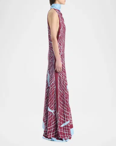 Altuzarra Moonlight Sleeveless Turtleneck Silk Maxi Dress | Thumbnail 7