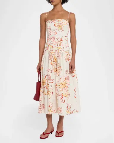 MISA Los Angeles Kerry Drop-Waist Midi Dress | Thumbnail 4