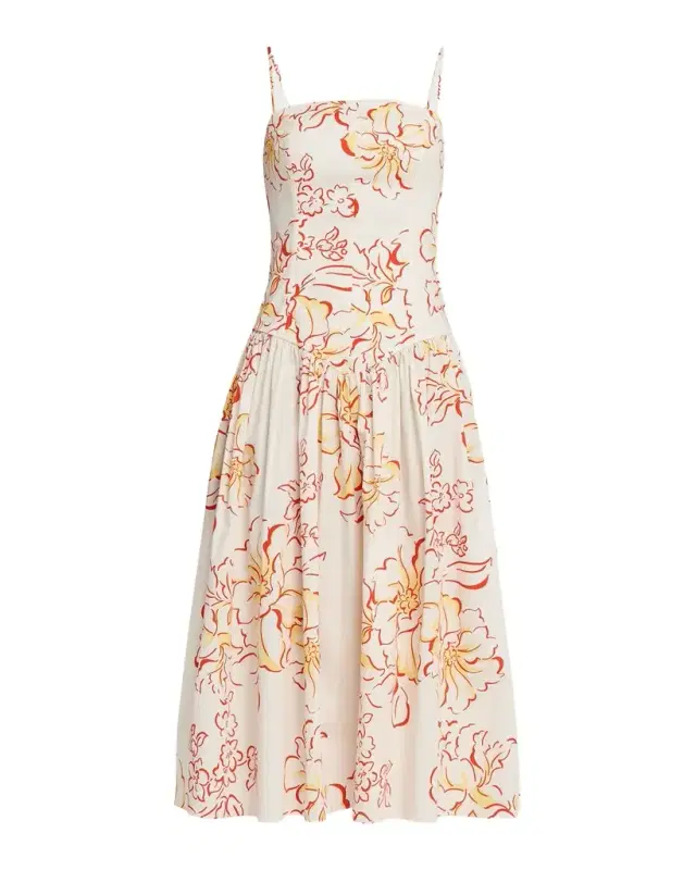MISA Los Angeles Kerry Drop-Waist Midi Dress