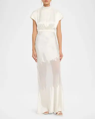 Saloni Fabienne Silk Long Dress | Thumbnail 2